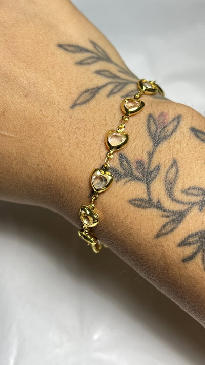 Pulsera corazón transparente 