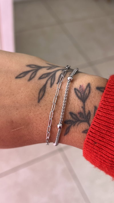 Pulsera cola d ratón c/pelotitas 