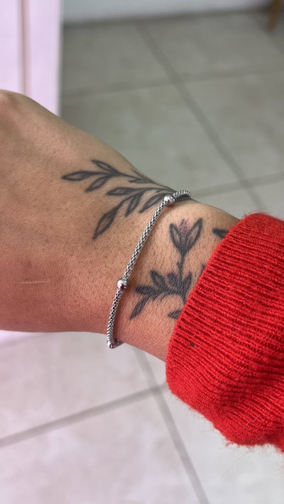 Pulsera cola d ratón c/pelotitas 