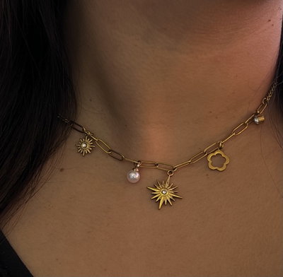 Collar acero dorado 