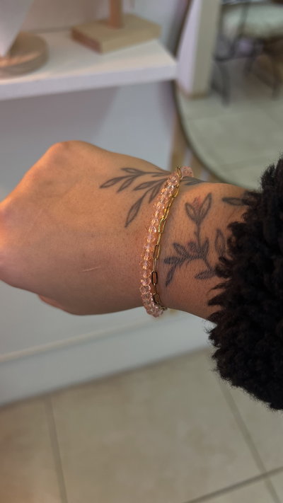 Pulsera piedras rosa