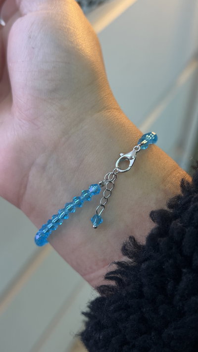 Pulseras piedras celeste 