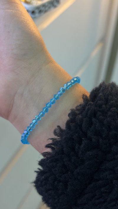 Pulseras piedras celeste 