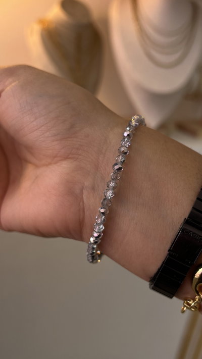 Pulsera piedras plateadas 