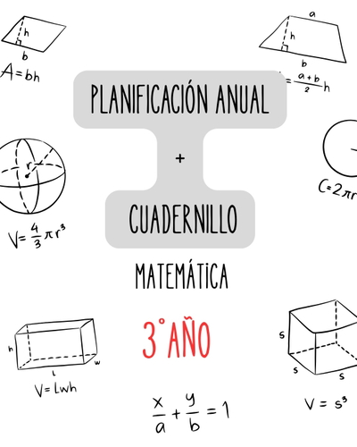 MATEMÁTICA – PLANIFICACIÓN ANUAL 2026 + CUADERNILLO DEL ALUMNO – 3.º AÑO