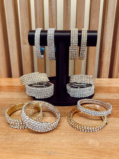 Pulseras Flexibles de Fiesta con Strass