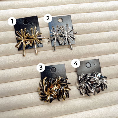 Aros de Acero Blanco y Dorado - Fireworks