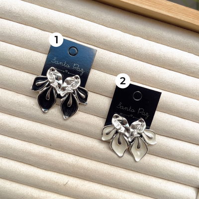 Aros de Acero Blanco y Dorado - Petalos