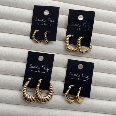 Aros de Acero Dorado - Diseño 6