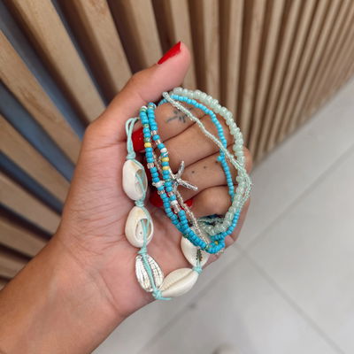 Pulseras Pack - Canutillos Aqua 