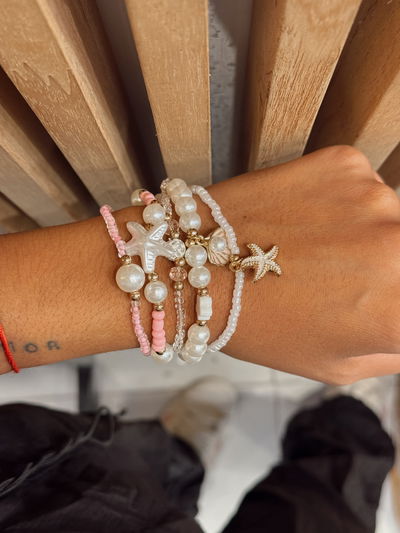 Pulsera pack caracol rosa 