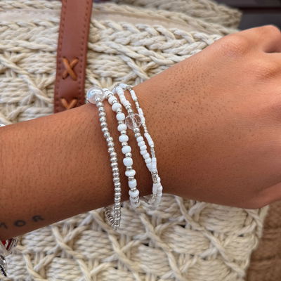 Pulseras Pack - Canutillos Blanco