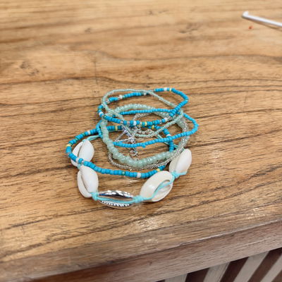 Pulsera pack caracol plateada  acqua 