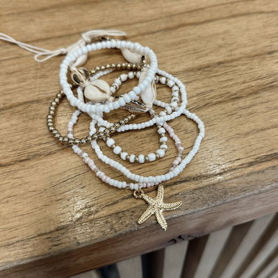 Pulsera pack canutillo caracol dorada