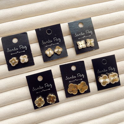 Aros de Acero Dorado - Trébol