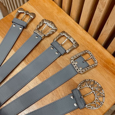 Cintos Lisos - Gris y Bordo