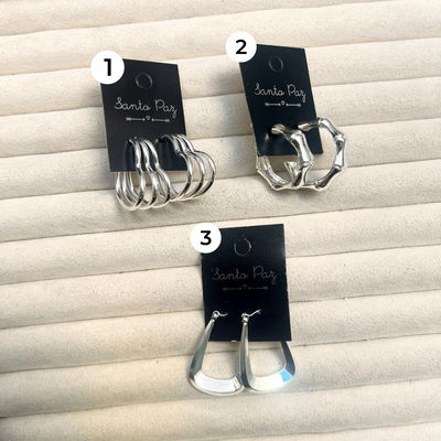 Aros de Acero Blanco - Argollas con Diseño