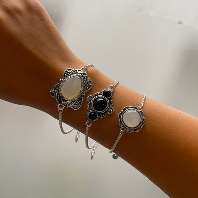 Pulseras de Acero Blanco - Bohemio