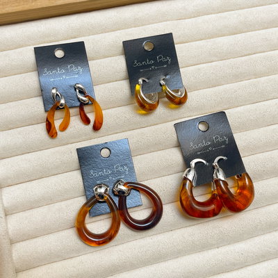 Aros de Acero Blanco - Acrílico de Colores