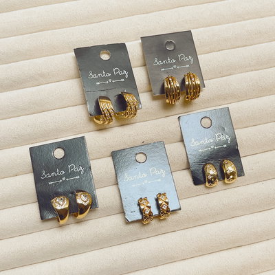 Aros de Acero Dorado - Glam