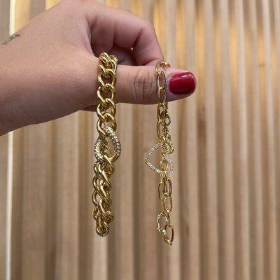 Pulseras de Acero Dorado - Strass