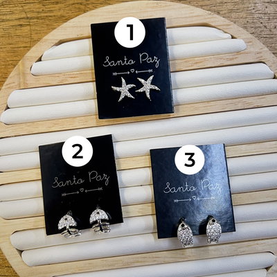 Aros de Acero Blanco - Strass Varios
