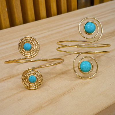 Brazalete Espiral y Turquesa