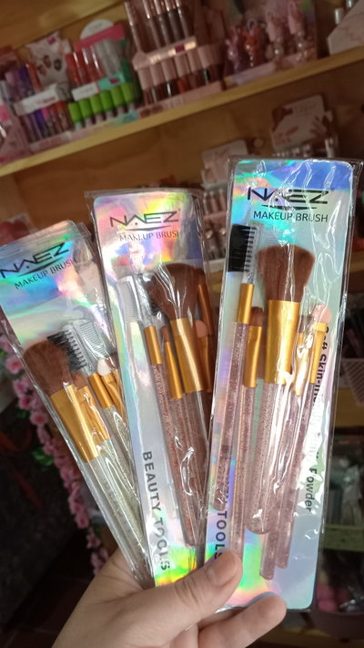 Set de 5 brochas con glitter
