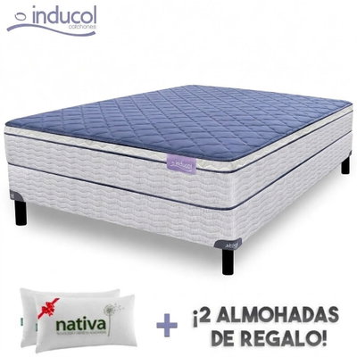 Conjunto Pravia 1,40 (Resortes - Euro Pillow)