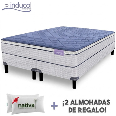 Conjunto Pravia 1,60 (Resortes - Euro Pillow)