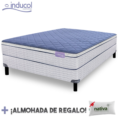 Conjunto Pravia 1,40 (Resortes - Euro Pillow)