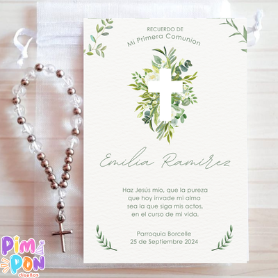 Kit Imprimible - Estampitas Comunión Bautismo Confirmación 16