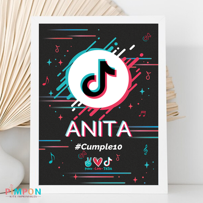 kit imprimible textos editables - TIK TOK