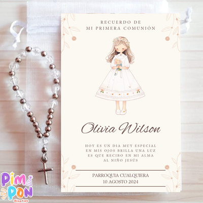 Kit Imprimible - Estampitas Comunión Bautismo Confirmación 7