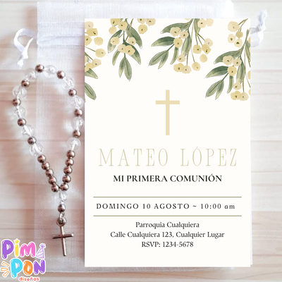 Kit Imprimible - Estampitas Comunión Bautismo Confirmación 3