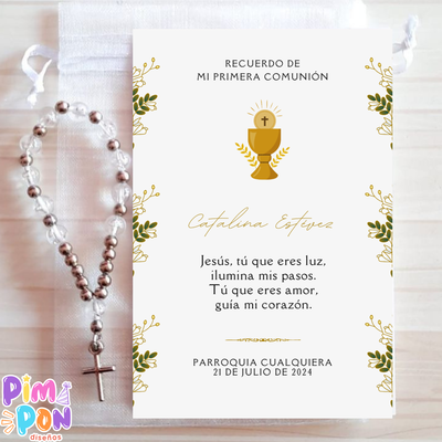 Kit Imprimible - Estampitas Comunión Bautismo Confirmación 11