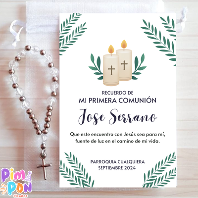 Kit Imprimible - Estampitas Comunión Bautismo Confirmación 14