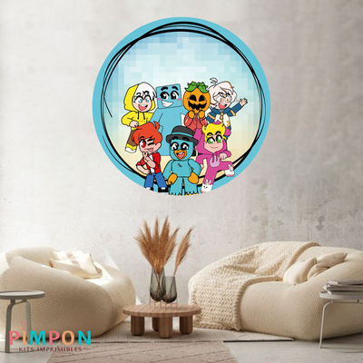 banner imprimible digital 1,20 mts - YOUTUBERS