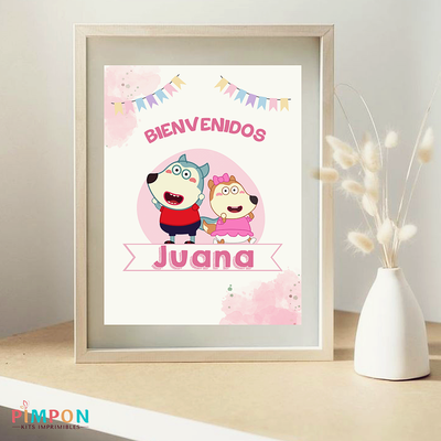 kit imprimible personalizado - WOLFOO Y LUCY