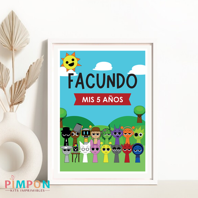 kit imprimible textos editables - SPRUNKIS