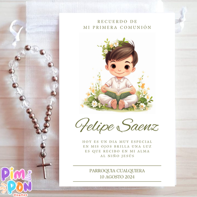 Kit Imprimible - Estampitas Comunión Bautismo Confirmación 5