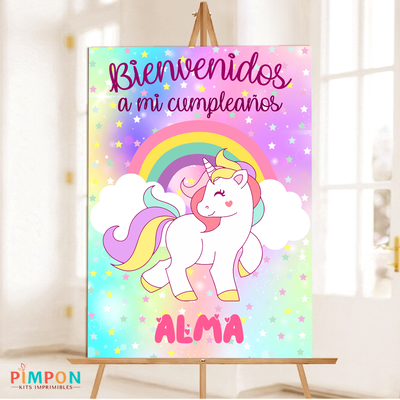 kit imprimible personalizado - UNICORNIO