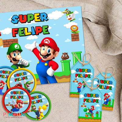 kit imprimible personalizado - SUPER MARIO BROS