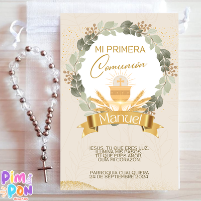 Kit Imprimible - Estampitas Comunión Bautismo Confirmación 23