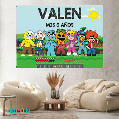 banner imprimible digital 2 x 1,50 mts - YOUTUBERS