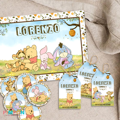 kit imprimible personalizado - WINNIE POOH BEBE