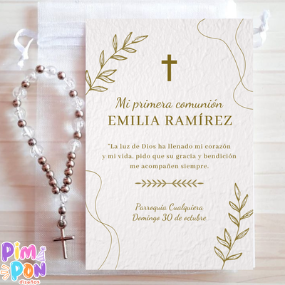 Kit Imprimible - Estampitas Comunión Bautismo Confirmación 21