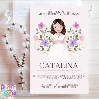Kit Imprimible - Estampitas Comunión Bautismo Confirmación 25