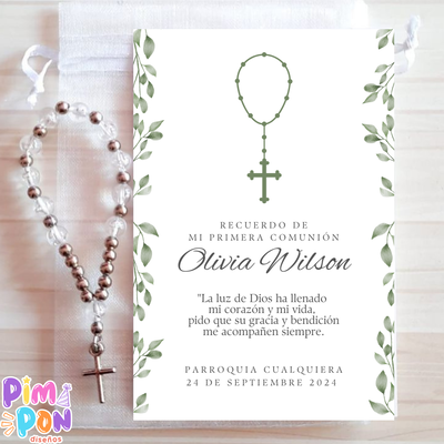 Kit Imprimible - Estampitas Comunión Bautismo Confirmación 9