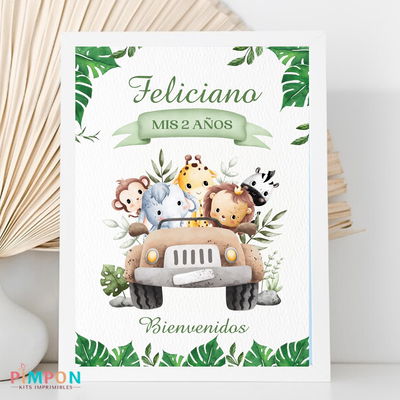 kit imprimible textos editables - ANIMALITOS - SAFARI